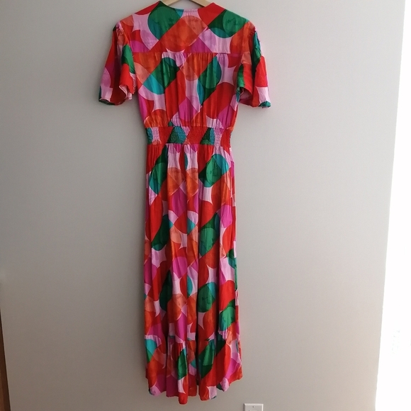 Anthropolgie Abel The Label Asymmetrical Geometic Colourful Midi Dress Small - Picture 4 of 17